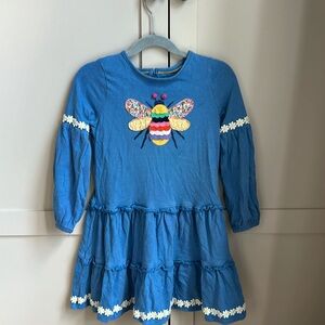 🦋 Mini Boden Dress Blue with Daisy detail